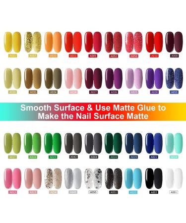 39 Pcs Gel Nail Polish Set - 36 Colors UV LED Soak Off Nail Gel Kit with Glossy & Matte Top Coat - Popular Nail Art Colors - Buy Online on SooperMarket.com