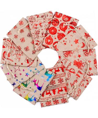 PLAFOPE 1 Set Countdown Christmas Bag Christmas Decoration Bags Advent Calendar Bag Linen Blue 10x14x0.5cm Blue - Buy Online on SooperMarket.com