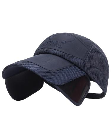 Tainrunse Baseball Hat Headwear Summer Fishing Hiking Outdoor Sun Hat Extended Brim Outdoor Supply 4X-Small # Navy Blue