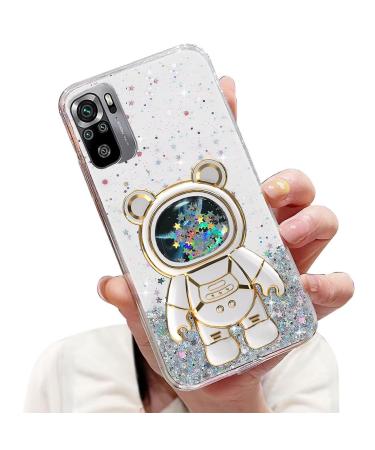 Tivenfezk Nadoli for Xiaomi Redmi Note 10 Pro Treibsand B r Astronaut Hidden Stand Shell cartoon glitter astronaut stand soft silicone bling cell phone case transparent protective cover xiaomi redmi note 10 pro clear