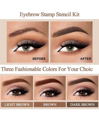 FFSTA Brow Stamp Stencil Kit - 13 Piece Set in Dark Brown - Buy Online on SooperMarket.com