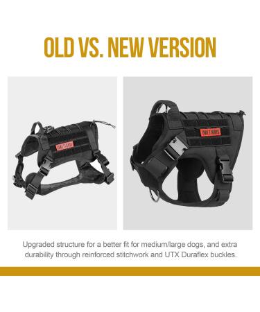 Tactical Dog Harness Vest Military Dog Harness for Large Medium Dogs No-Pull Service Dog Vest with Hook & Loop Panels Adjustable Dog Vest Harness for Walking Hiking Training(Black Medium) M Black - Buy Online on SooperMarket.com