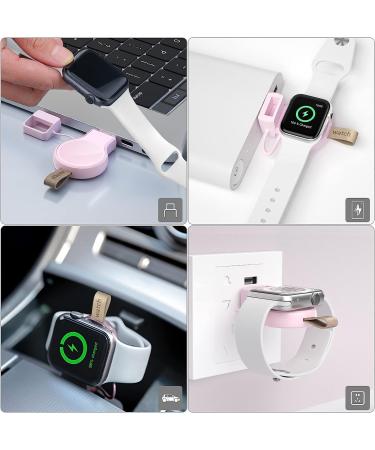 LVFAN Portable Apple Watch Charger - Fast Magnetic USB Wireless Charging for Series 8 7 6 5 4 3 2 1 SE - Ideal for Travel and Car Use (Pink) - Buy Online on SooperMarket.com
