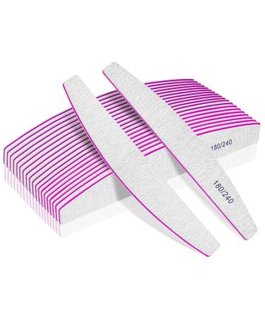 Bleswin 12 pieces nail file 180/240 nail files for nails washable and reusable nail files double -sided nail files for nail studio and at home ... 12 pieces (1 Pack)
