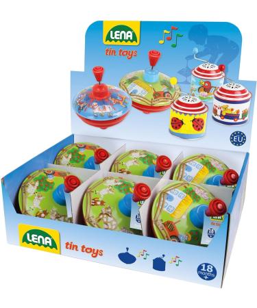 Lena 52412 Humming Farm Toy - Metal Bedrock 13 cm Classic Pumping Circle & Animal Motif - Perfect for Kids 18 Months+ - Buy Online on SooperMarket.com