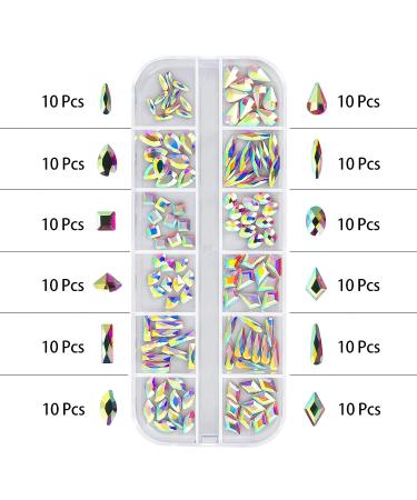 Artdone Nail Art Rhinestones Kit - 8428pcs Multi Shapes Glass Crystal AB Rhinestones with Tools and Glue for Nail Decoration - Buy Online on SooperMarket.com