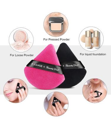 MAANGE 6 Pcs Triangle Makeup Puff Set for Loose Powder - Soft Face Body Foundation Puffs - Triangular Design for Contouring - 3 Black + 3 White - Buy Online on SooperMarket.com