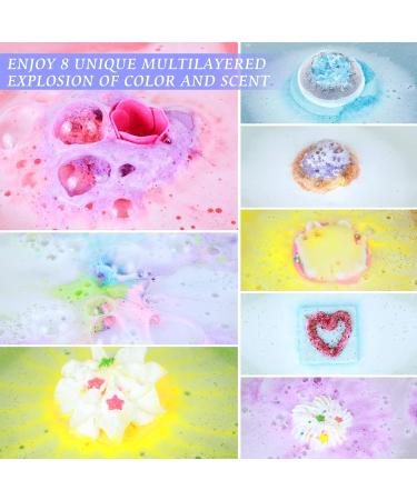 Bathing Bombs Gift Set - 8 Pieces for Mental Relaxation & Stress Relief | Perfect Valentine's Birthday & Christmas Gifts for Women - Buy Online on SooperMarket.com