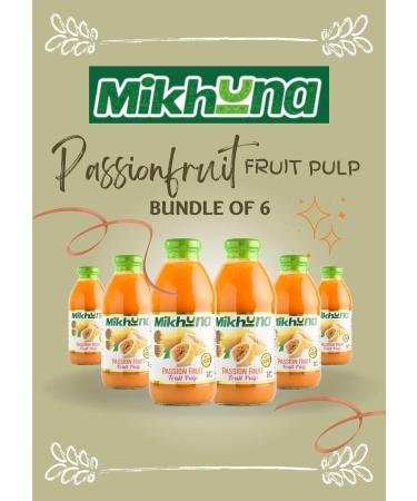Mikhuna Passion Fruit Pulp-6 Pack -475ml per Unit for Juice Smoothies Desserts Ice Cream Cocktails Sauces - Buy Online on SooperMarket.com