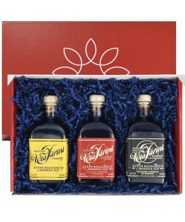Brava Giulia Italian Balsamic Vinegar Tasting Gift Box Assortment Of Premium Via Farini Aged 8-12 Years Balsamic Vinegars Of Modena Imported From Italy