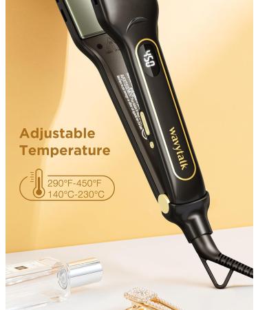 Wavytalk Wet to Straight Titanium Flat Iron - 1.7 Inch Professional Straightener with Dual Voltage & 50% More Protection - Black - Buy Online on SooperMarket.com