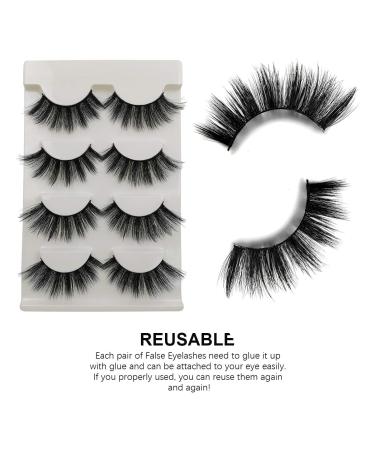 Buy 4 Pairs of 3D False Eyelashes - Reusable Natural Eyelashes Set (G106) | International Shipping - Buy Online on SooperMarket.com