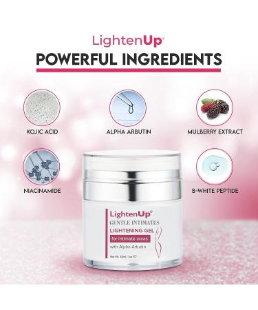 Lightenup Intimate Gel 1 fl oz - Brightening Cream for Inner Thighs, Bikini Area, Underarms - Dark Spot Remover with Kojic Acid, Niacinamide, Alpha Arbutin - Buy Online on SooperMarket.com