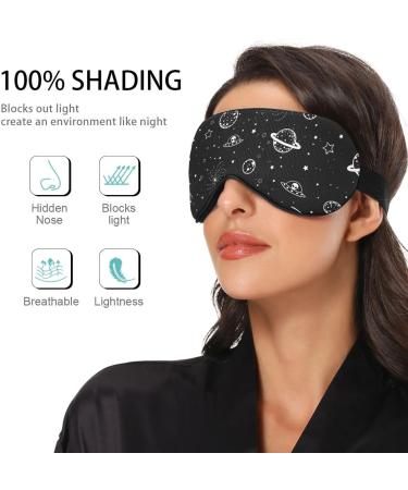 Haskirky Light Blocking Eye Mask Adjustable Breathable Eye Mask for Men and Women | Perfect for Travel, Yoga, and Meditation | Deep Sleep and Comfort | Black Stars Design - Buy Online on SooperMarket.com
