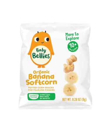 Baby Bellies Organic Softcorn Baby Snack, Banana, Pack of 7 Individual Snack Packs, 0.28 Ounce