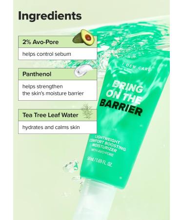 I DEW CARE Bring On The Barrier Moisturizer - Lightweight Comfort for Combination & Oily Skin Fast Absorption 50mL - Buy Online on SooperMarket.com