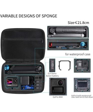 Medium Surface-Waterproof Carrying Case for GoPro, DJI Osmo Action, AKASO, Campark, YI Action Cameras - Buy Online on SooperMarket.com