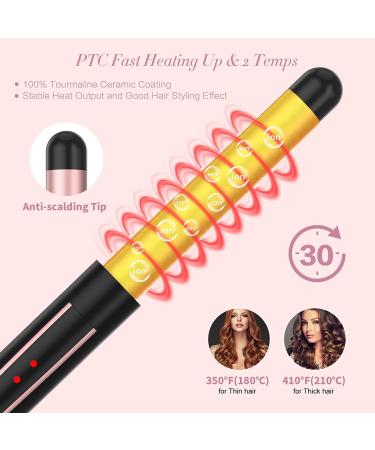 5-in-1 Curling Iron Set with Crimper & Waver | 4 Interchangeable Barrels | Instant Heating | Anti-Scald | Pink - Buy Online on SooperMarket.com