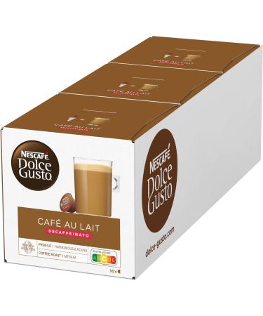 Nescaf Dolce Gusto Caf au lait Decaffeinato 48 coffee capsules (robusta beans decaffeinated milk coffee intensity 7) 3 -pack (3x16 capsules) coffee 1 piece (3 pack)