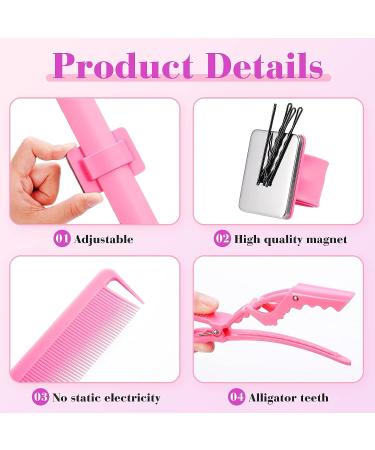14 Pcs Hair Braiding Tool Set with Magnetic Pin Wristband, Comb, and Hair Clips - Purple Pink Braid Maker Kit - Buy Online on SooperMarket.com