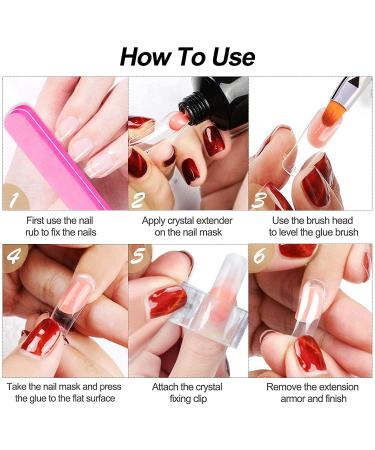 Kalolary Dual Nail Forms Set - 120Pcs Gel Nail Extension Mold Tips Nail Art Stickers Dual-Ended Brush Nail File & Clips for Acrylic Square Extensions - Perfect for Nail Art Enthusiasts - Buy Online on SooperMarket.com
