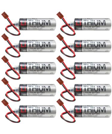 WELLVEUS 10 Pack ER6VCT 3.6V 2000mAh Battery with Small JAE Plug for Robot OTC ER6BWK67PT Battery ER6V/3.6V