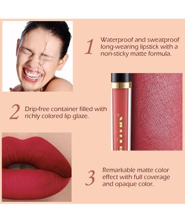 KIMIEYE 6Pcs Lip Liner + Matte Liquid Lipstick Set - Long Lasting, Waterproof, High Pigmented Makeup Gift Set for Women - Buy Online on SooperMarket.com