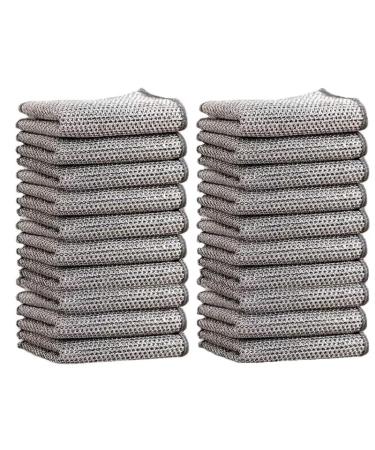 Wipes-Shiny Wire Anti-scratch Cleaning cloth double-layer wire-sparking loose protects sensitive surfaces from scratches steel wire cleaning cloth towel for kitchen (20PCs)