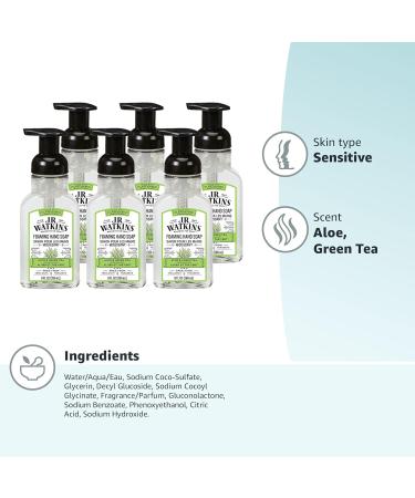 J.R. Watkins Foaming Hand Soap Pump 6 Pack - All Natural, Moisturizing Aloe & Green Tea Hand Soap Foam - Alcohol-Free, Cruelty-Free, USA Made - Ideal for Kitchen or Bathroom - 9 fl oz - Buy Online on SooperMarket.com