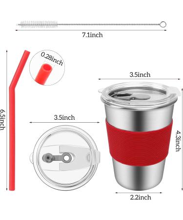 6 Pack 12oz Stainless Steel Spill Proof Kids Cups with Straws and Lids - BPA-Free, Unbreakable Toddler Tumbler for Water, Smoothies - Reusable Metal Sippy Mug for Child and Adult - Buy Online on SooperMarket.com