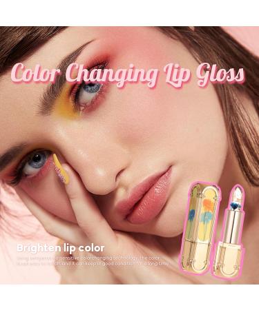 Crystal Flower Jelly Lipstick Temperature Colour Changing Lipstick Tinted Lip Balm Plumping Lip Gloss Moisturising Lip Care Waterproof Lipsticks for Women Long Lasting - Buy Online on SooperMarket.com