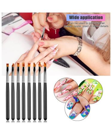 Premium HanyoSheng 8-Piece Nail Art Brush Set - Floral & Gradient Designs for Professional DIY Nail Art - Buy Online on SooperMarket.com