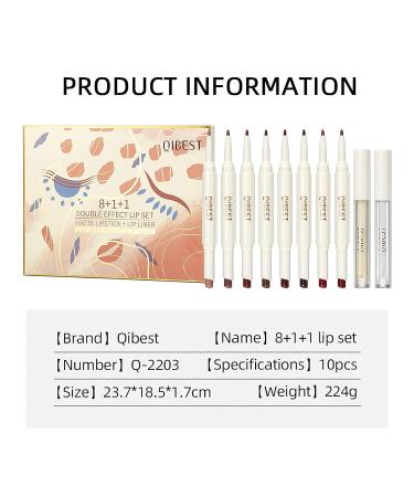 Skynest 8Pcs Matte Lipstick and Lip Liner Pens + 2Pcs Lip Oil Set - Waterproof, High Pigmented Lip Gloss Makeup Gift Set - Buy Online on SooperMarket.com