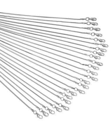 24pcs 18 Inch 925 Silver Plated 1.2mm DIY Snake Chain Charms Link Necklace with Lobster Clasps for Jewelry Making
