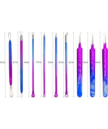 9PCS Blackhead Remover Tool Kit Professional Pimple Popper Tool -Treatment for Pimples Blackheads Blemish Zit Removing Forehead and Nose(Colorful) - Buy Online on SooperMarket.com