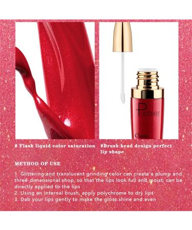 Metallic Sparkly Lip Gloss - Diamonds Pearl Shimmer Waterproof Non-Stick Cup 1ml | Luminous Glitter Lip Color - Buy Online on SooperMarket.com