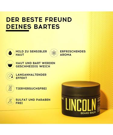 Lincoln Nourishing Beard Balm - Premium Beard Care for Men | 100ml | Smooth Non-Greasy Formula with High-Quality Oils - Buy Online on SooperMarket.com