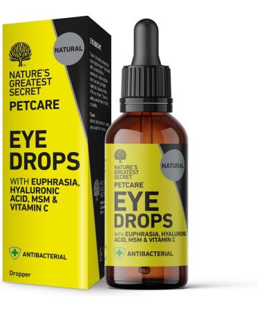 Natures Greatest Secret NEW All Natural Antibacterial Colloidal Silver Petcare Eye Drops with Euphrasia Hyaluronic Acid MSM & Vitamin C 30ml
