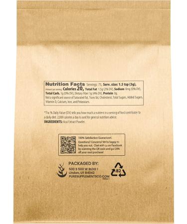 Organic Acai Berry Powder (8 oz) - Superfood, Vegan, Non-GMO, Gluten-Free - Buy Online on SooperMarket.com