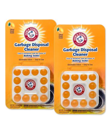 Arm & Hammer 24-Count Sink Garbage Disposal Cleaner, Freshener & Deodorizer Capsules Citrus Scent, with Power of Baking Soda 12 Count (Pack of 2)