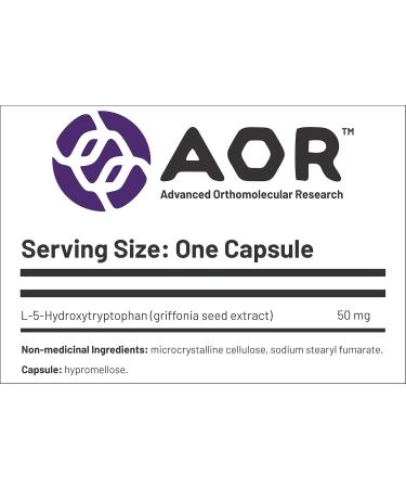 AOR - 5-HTP 50mg 90 Capsules - 5-Hydroxytryptophan - Mood Support Fibromyalgia Relief Migraine Headache Relief Depression Relief Insomnia Sleep Support and Serotonin Supplement - Buy Online on SooperMarket.com
