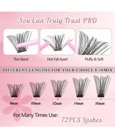 DIY Lash Extension Kit Cluster Lashes Kit with 72 Pcs Lash Clusters Lash Bond Remover Eyelash Applicator Beginner DIY Lashes Kit Easy to Use (Volume Style) DIY Lash Kit Volume Kit (Clear Glue) - Buy Online on SooperMarket.com