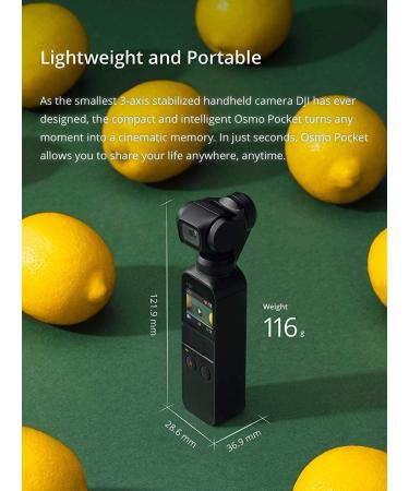 DJI Osmo Pocket 3-Axis Gimbal Stabilizer w/ 12MP Camera & 4K60 Video - Ideal for YouTube, TikTok, Vlogs, and Live Streaming - Attachable to Android & iPhone - Black - Buy Online on SooperMarket.com