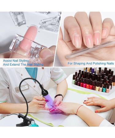 AORAEM 3-in-1 Nail Lamp Kit | LED Nail Dryer with Portable Gooseneck | Quick Dry Flash Curing Light for Gel Nails | Includes Clear Nail Tips, Clip, and File | Poly Nail Extension Tools | Arts - BB-Black - Buy Online on SooperMarket.com