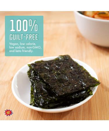 KPOP Sea Snacks - Premium 5g Roasted Seaweed Lightly Salted | Vegan & Certified Organic | Non-GMO & Gluten Free | Korean Snack Packs (24 Pack) - Buy Online on SooperMarket.com
