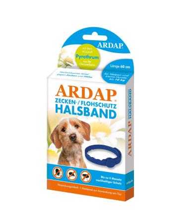 ARDAP Ticket & flea protection collar for dogs & puppies up to 10kg- up to 4 months of sustainable long-term protection- natural active ingredient against ticks & fleas puppies & small dogs up to 10 kg length 60 cm
