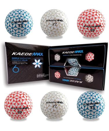 Kaede Max 2 Tone Distance Golf Balls (Half Dozen) - Red/Mint Blue/Pink - Buy Online on SooperMarket.com