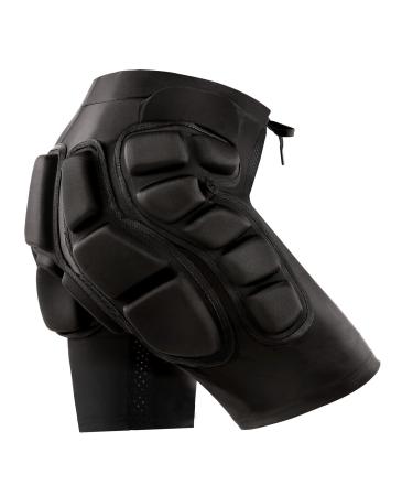 Relaxyee Protective Padded Shorts Skiing Hip Padded Shorts 0.8in Thick 3D EVA Hip Protector Padded Short Pants Skating Impact Pad Large