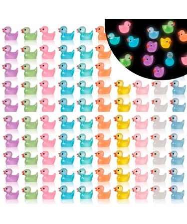 100 pieces of mini bright resins mini bright ducks mini resin ducks miniature ducks for aquarium doll house diy potting micro landscape decorations deliveries Pop decoration (10 colors)