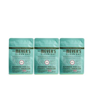 Mrs. Meyer's Automatic Dishwasher Pods, Basil Scent, 20 Count - Pack of 3 (60 Total Pods)